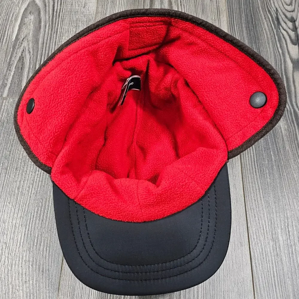 GAPKIDS PLAID TRAPPER HAT – S/M – RED FLEECE LINED – EAR FLAPS – WINTER CAP